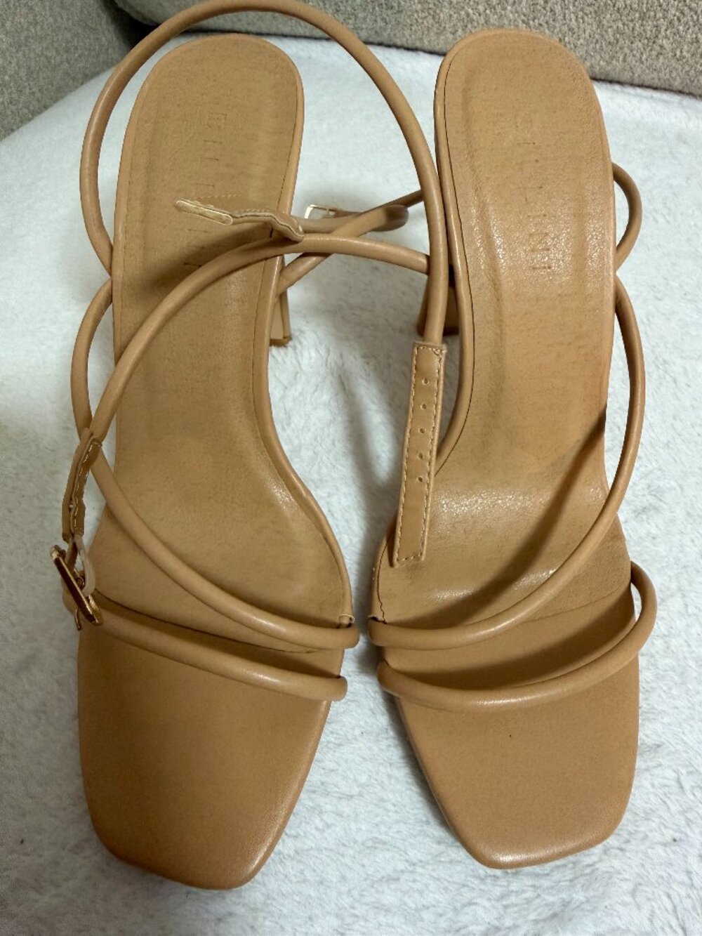 Billini Nude Strappy Heeled Sandals – Size 6/fits a size 7